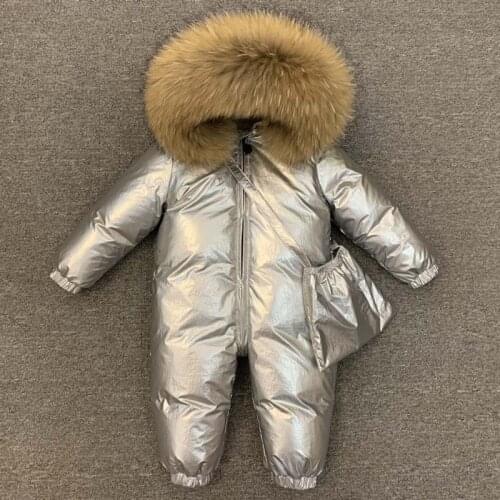 Children White duck down jacket newborn baby Down jumpsuit