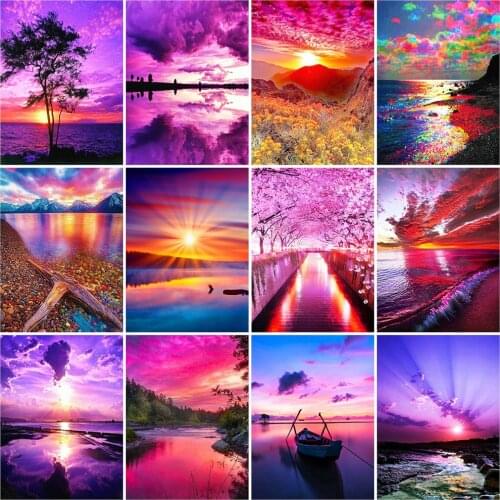 Evershine Diamond Painting Seaside 5D DIY Cross Stitch Diamond Embroidery Landscape Rhinestones Pictures Home Decoration
