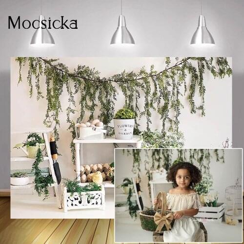 Flower Garden Bunny Birthday Photography Backdrop Spring Rabbit Portrait Background Easter Eggs Spring Photographic Photo Studio