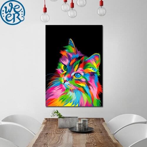 HD print 1 panel Curious Cat by Weer Natures Colors Collection home decoration canvas wall art painting for living room