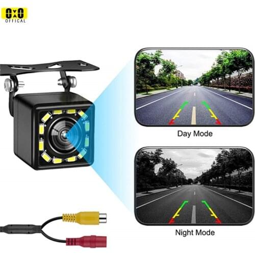 Rear View Camera Backup Reverse Camera Wide Angle Waterproof HD 12 LED Nigh Vision Lights Reverse Cameras for Cars Universal