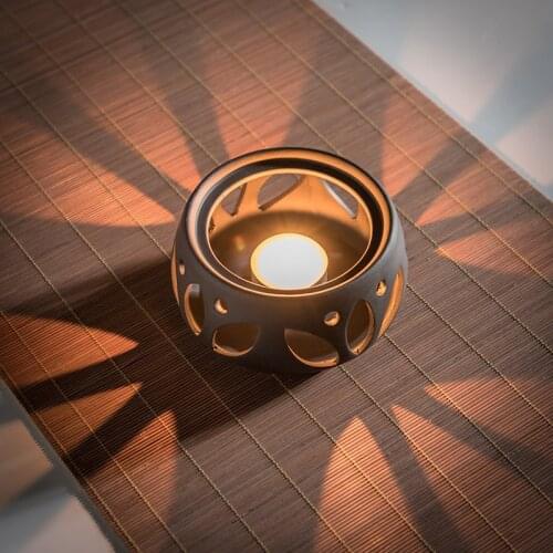 Ceramic Candle Heating Base Insulation Tea Ceremony Base Warmer Teapot Wine Tea Pot Holder Aromatherapy Furnace Japanese Style