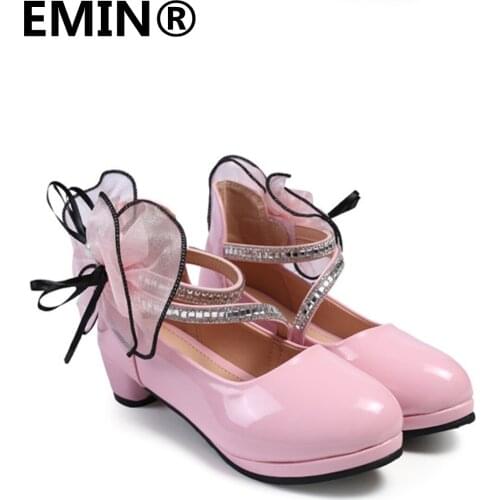 Girls' Big Flower Sequined Leather Shoes 2021 Summer New Product Dance Casual All-Match Style