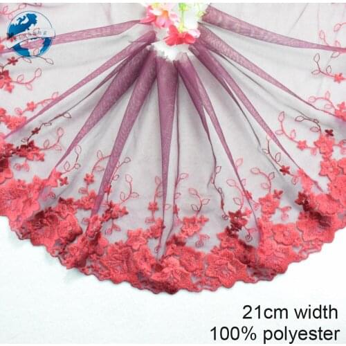 21cm polyester lace embroidery lace french lace ribbon fabric guipure diy trims sewing Accessories wedding decoration#4069