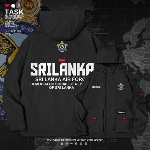 Sri Lanka Lankan LKA men jacket hooded air force logo army fan printed Tactical top trench coat men fashion new autumn clothes