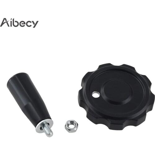 Aibecy 3D Printer Parts Black Aluminum Alloy Hand Wheel 62mm Diameter with Bakelite Handle Machine Tool for T8 Lead Screw