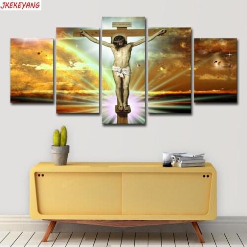 Full Square/Round Drill 5D DIY diamond painting 5pc Jesus Pictures mosaic Diamond Embroidery Wall Arts J2216