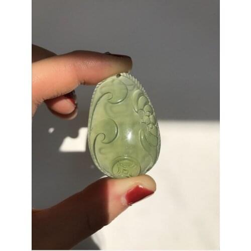 Natural 7A green jade Hand-Carved flower green jade pendant jade necklace men women pendants jade jewelry