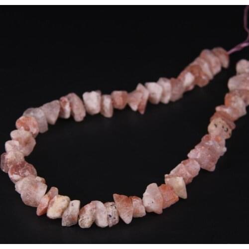 15.5"/strand Freeform Sunstone Raw Nugget Chips Loose Beads,Natural Orange Quartz Gems Stone Roug Gravel Pendant Jewelry Making