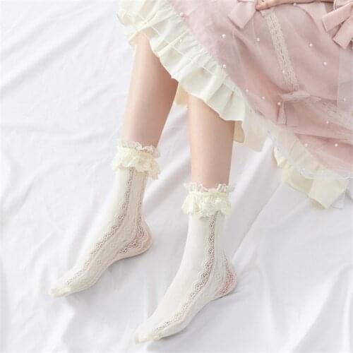 Maid Lolita Heart Shape Socks Cosplay Costumes Accessories Lace Socks Anime Cartoon Girl Gift B1658
