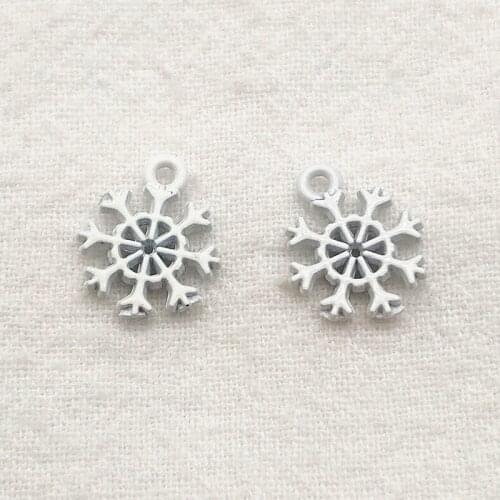 New Arrival! 13x11mm 100pcs Christmas Winter Snowflakes Charm For Necklace Earring DIY Parts Jewelry Findings & Components