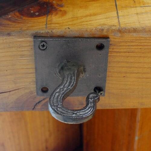 Retro Cast Iron Top Ceiling Hook With Square Base Home Garden Overhead Iron Rustic Hanging Hook
