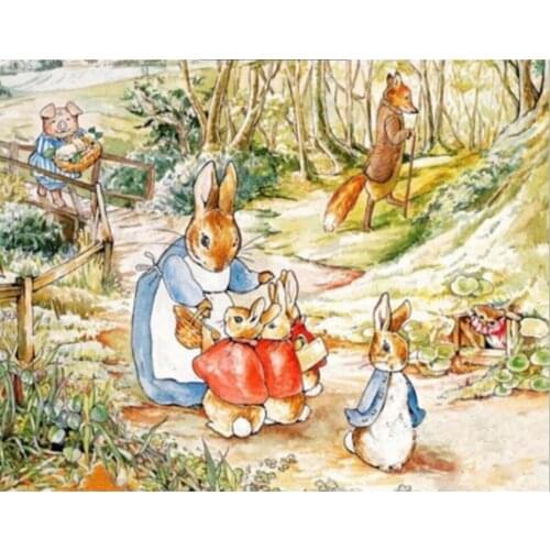 Full diamond painting cartoon rabbits mosaic embroidery full rhinestone picture puzzle toys drawing wall decor craft kids gift