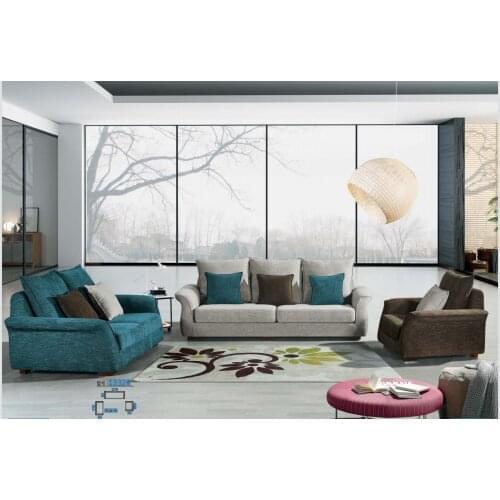 Simple modern light luxury ins Nordic style multi-person living room size apartment chaise longue fabric sofa