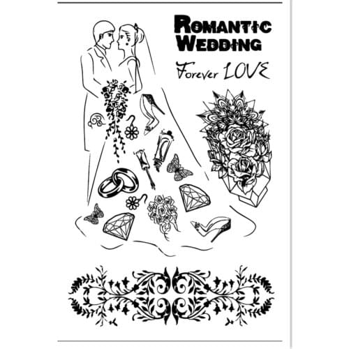 PANFELOU A romantic wedding Transparent Clear Silicone Stamp/Seal DIY scrapbooking/photo album Decorative clear stamp sheets