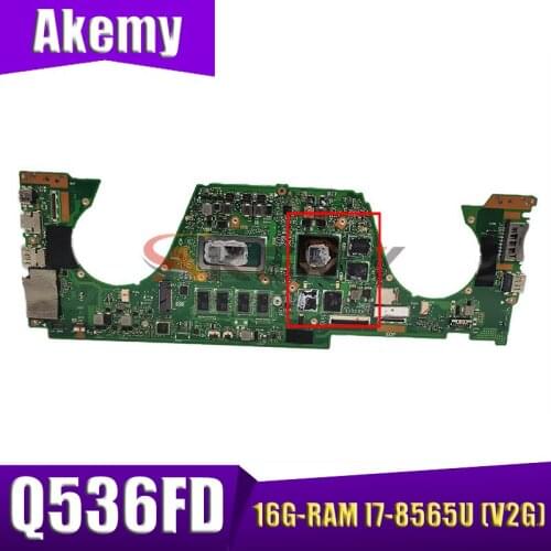 Q536FD Laptop mainboard For Asus Q536FN Q536FDX UX562F UX562FD REV2.0 mainboard W/ 16G-RAM I7-8565U (V2G)