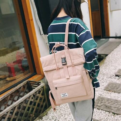 School Bag Female Backpacks Canvas Large Capacity Simple Women Bags Wild Fashion Casual Women Backpack For Teenage Girls Travel