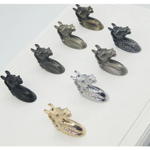 Modern Creativity Furniture Handle, Wardrobe Drawer Knob, Cabinet Door Handle Horse Head Animal Shape Home Decoration Hardware