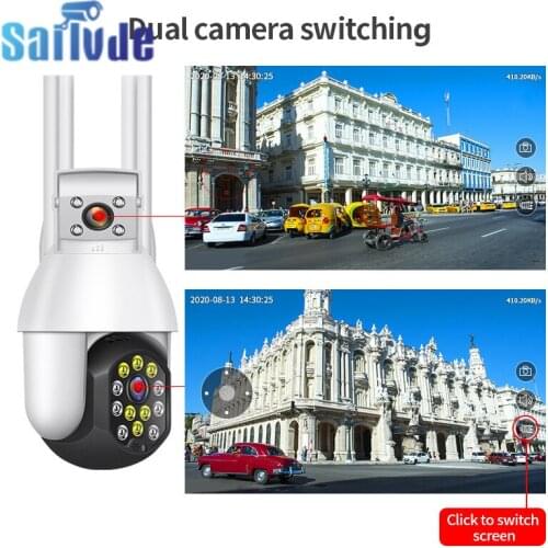 Sailvde WiFi Camera 1080p Intelligent Binocular Double Lens Ball Machine Double Camera Outdoor Waterproof Phone Remote Monitor