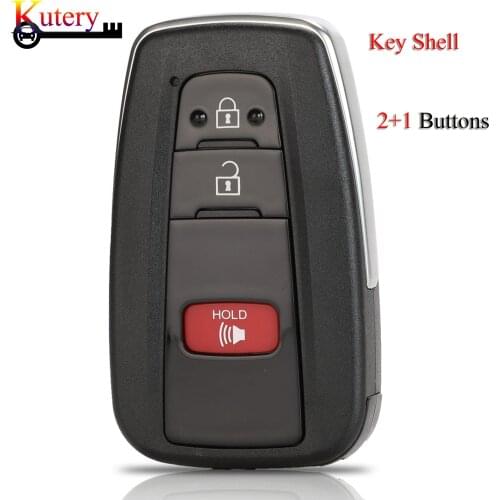 Kutery Smart Car Key Shell For Toyota Camry RAV4 Corolla C-HR 2019 2+1 Buttons Replacement Car Key Case Fob Cover