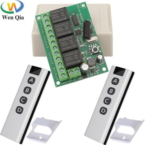 Universal Wireless Remote Control For Gate 433Mhz DC12V 24V 30V 4CH 10A Rf Relay Receiver Transmitter For Garage/Motor/Pump