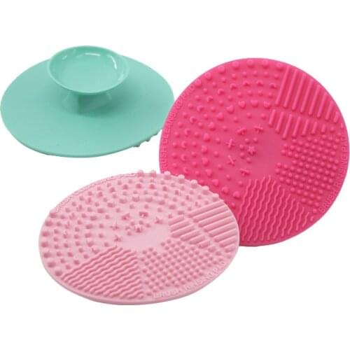 1Pc Silicone Makeup Brush Cleaning Mat Professional Cosmetic Brush Washing Pad Brush Scrubber With Suction Cup