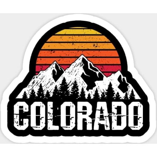 1PCS Retro Vintage Colorado Mountain & Sun Sticker laptop motorcycle refrigerator suitcase skateboard sticker