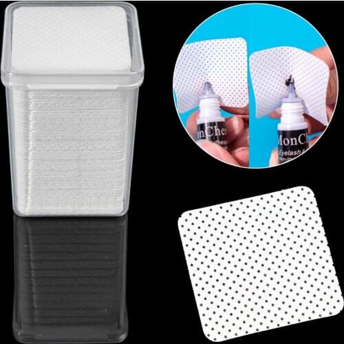180/200 Pcs Lint-Free Paper Cotton Wipes Eyelash Glue Bottle Mouth Wiper Prevent Clogging Glue Cleaner Pads With Box Makeup Tool