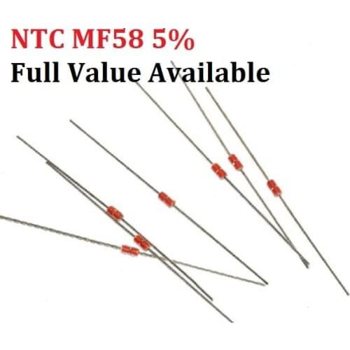 20pcs NTC MF58 5% 1K 2K 5K 10K 20K 50K 200K 100K 500K 1M Thermal Resistor 3950 B 1/2/3/5/10/K Ohm R Thermistor Sensor Free Ship