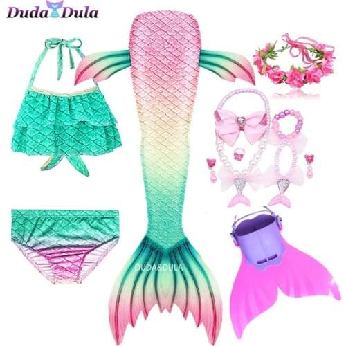 2021 Anime Clothes Swimming Little Mermaid Tail Kids Girls Costume Cosplay Swimsuit kids Fantasy Beach Bikini Girls swimsuit