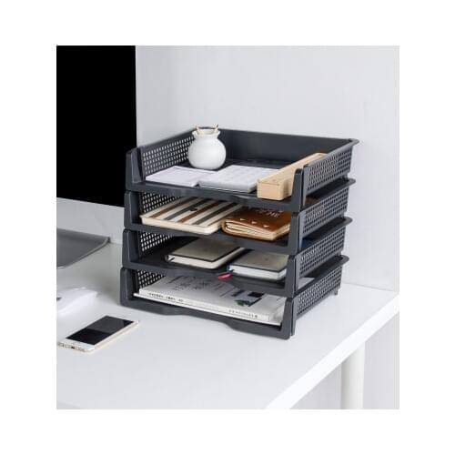 3PCS/LOT MoeTron Office Paper Tray Document Storage Box Plastic Box A4 File Tray Desk Organizer