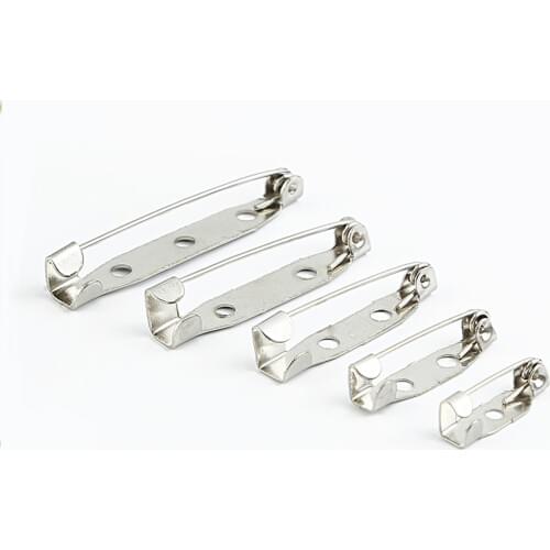 30pcs Silver Brooch Clip Base Pins Accessories Jewelry Decorative Ally 15 20 25 30 35mm Safety Pins Crafts Settings DIY Supplies