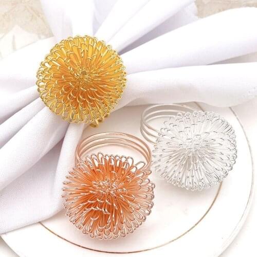 6pcs Bayberry Ball Napkin Buckle Metal Ring New Style Table Decoration Practical Banquet Wedding Home High-end Restaurant