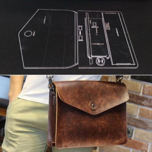 6Pcs Clear Acrylic Wallet Stencil Template Drawings Set DIY Leather Shoulder Bag Making Hand Craft