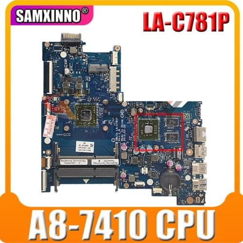 AKemy Laptop motherboard For HP 15-AC 15-AF Core A8-7410 Mainboard ABL51 LA-C781P 813971-501 818062-601 AM7410 216-0867030