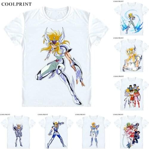 Cygnus Hyoga Kigunasu no Hyoga T Shirt Saint Seiya Knights of the Zodiac Men Casual TShirt Premium T-Shirt Short Sleeve Shirts