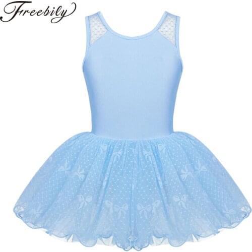 Kids Sleeveless Floral Lace Ballet Tutu Dress Ruffle Ballet Gymnastics Leotards for Girls Child Stage Lyrical Dance Costumes