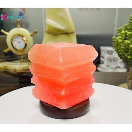 Corrugated USB Charging Crystal Salt Lamp Living Room Light Portable Night Light Colorful Warm White Fine Bedroom Desk Lights