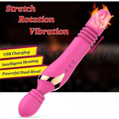 Hot Stretching Swing 10 Speed Vibrator Telescopic Intelligent Heating Dildo Vibrator G Spot Sex Machine Adult Sex Toy for Woman