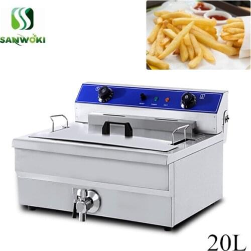 20L 30L Commercial Oil Cylinder Electric Deep Fryer French Fries Frying Oven potato chips maker machine Fried Chicken Grill