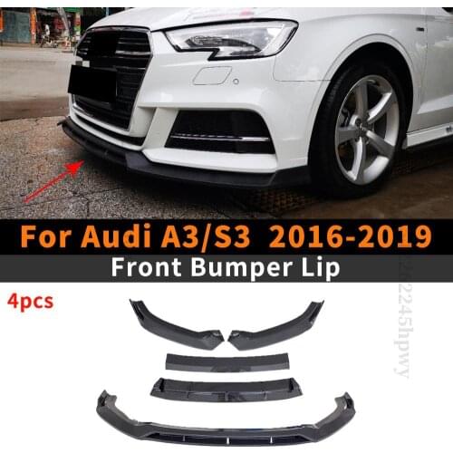 Lower Front Bumper Lip Chin Body Kit Deflector Protector Trim Styling Facelift Trim Cover For Audi A3 S3 2016 2017 2018 2019