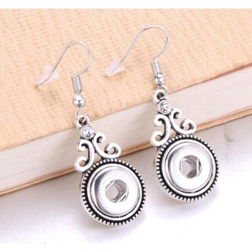 HOT Sale DIY Fashion Earring Snaps Button Metal Earrings For Snap Jewelry Fit 12mm Small Ginger Snaps Buttons Charm 6824