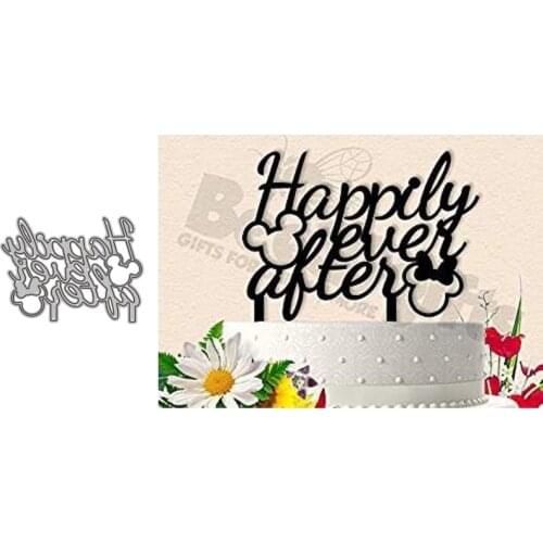 Metal Cutting Dies HAPPILY 1 Stencil template Die Cut Scrapbooking embossing dies art decoration Craft knife mold