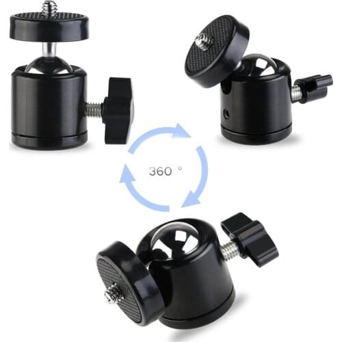 Mini Ball Head with Hot Shoe Mount 1/4 Inch Screw for Handheld GImbal DSLR Camera Video LED Light Magic Arm Cellphone Holder