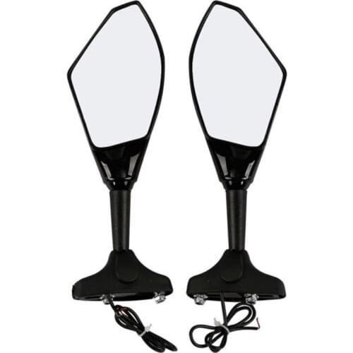 Motorcycle Rearview Mirrors LED Turn Signals Lights Motorcycle Modified Rearview Mirror 360 Degree Rotation Reflective Mirror