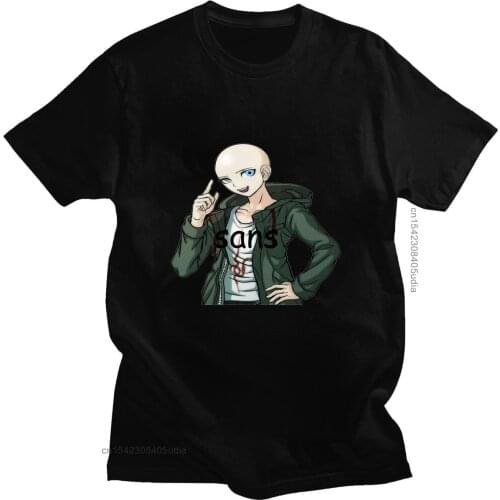 Casual Pattern Print Camisa Streetwear Danganronpa Game Over Mens Harajuku Tshirt Hip Hop New Style Japan Anime Streetwear