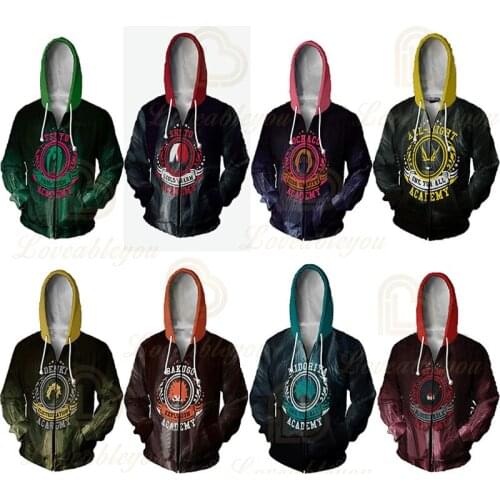 2021 New Arrivels Anime Cosplay Boku No My Hero Academia Todoroki Shoto Zipper Hoodie Men Women Sweatshirt Coat Tops