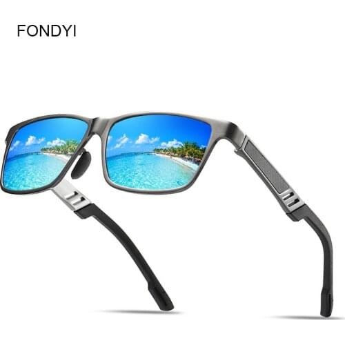 FONDYI Polarized Fashion Outdoor Sports Sunglasses Men Driving Mirror Alloy Sun Glasses Women Trendy Gafas de sol with Case