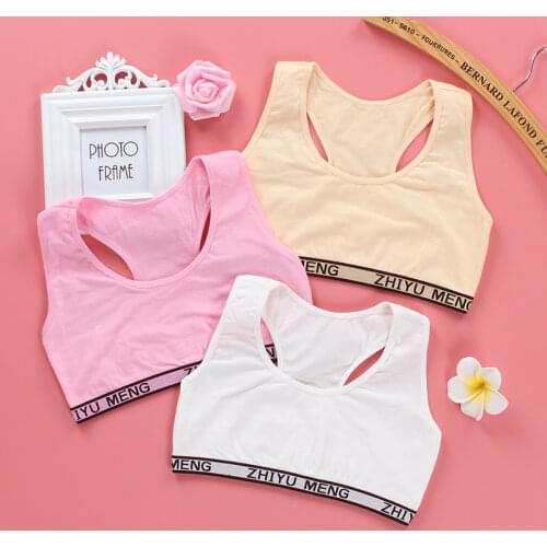Teenage Girls Underwear Teenager Training Bras Letters Printed Kids Girls Bra Teenage Puberty Bras Panties 8-16 Years