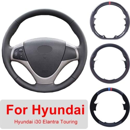 Car Steering Wheel Cover Customized For Hyundai i30 2009-2011 Elantra Touring 2010-2012 Braid For Steering Wheel Hand Sewing